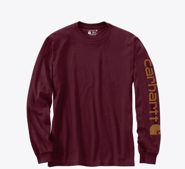 LOOSE FIT HEAVYWEIGHT LONG-SLEEVE LOGO SLEEVE GRAPHIC T-SHIRT