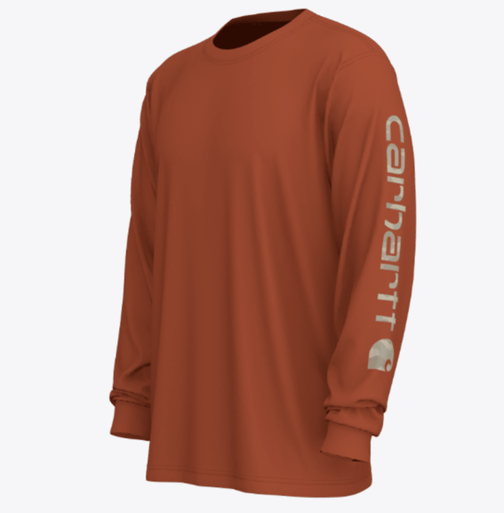 LOOSE FIT HEAVYWEIGHT LONG-SLEEVE LOGO SLEEVE GRAPHIC T-SHIRT