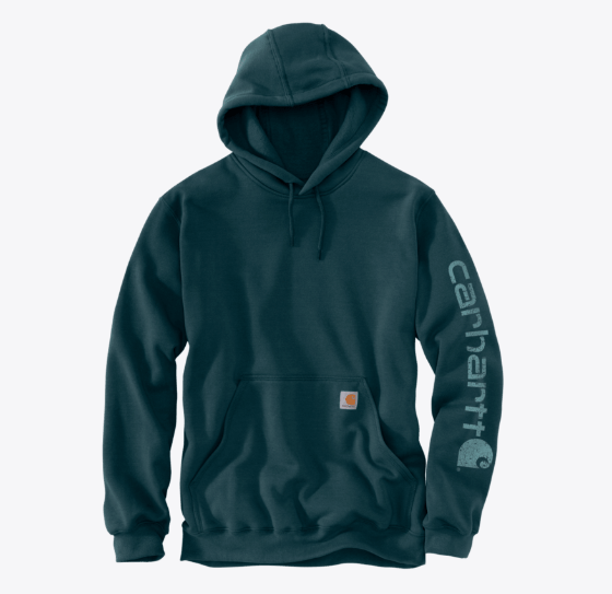 LOOSE FIT MIDWEIGHT LOGO SLEEVE GRAPHIC HOODIE