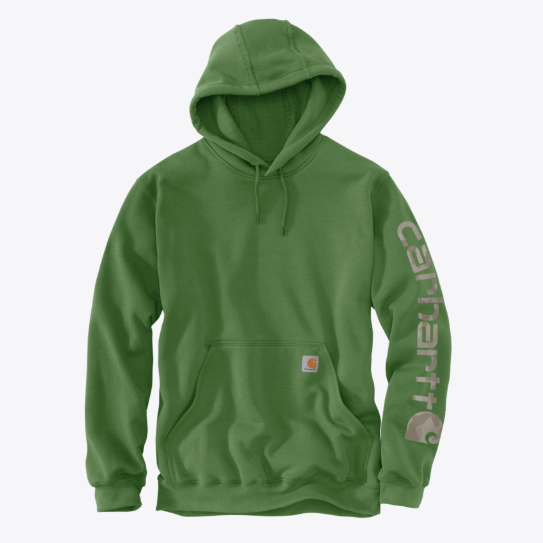 LOOSE FIT MIDWEIGHT LOGO SLEEVE GRAPHIC HOODIE
