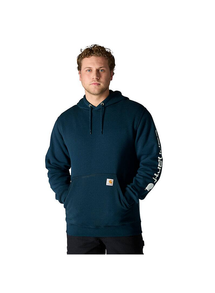LOOSE FIT MIDWEIGHT LOGO SLEEVE GRAPHIC HOODIE