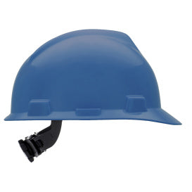 MSA V-Gard Blue Hard Hat with Fas-Trac III Suspension (Cap Style)