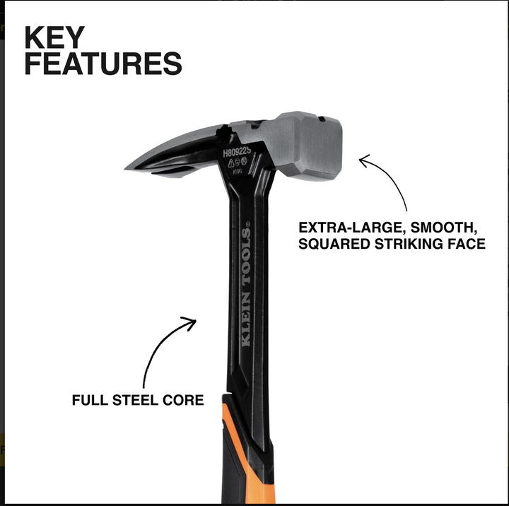 H80922S Smooth Face Steel Hammer, 22-Ounce