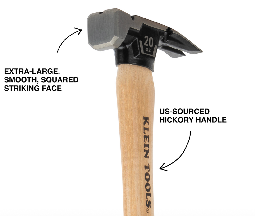 H80920HS Smooth Face Hickory Handle Hammer, 20-Ounce