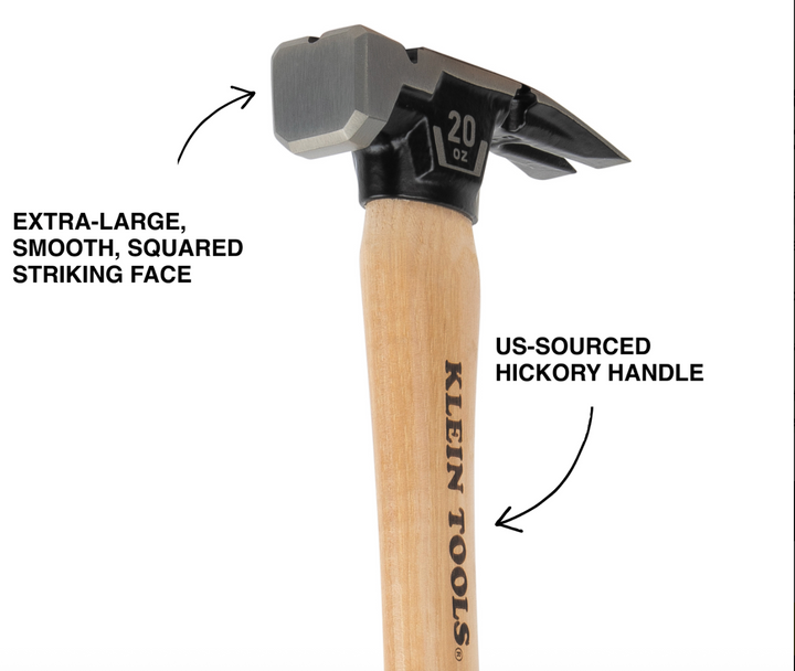 H80920HS Smooth Face Hickory Handle Hammer, 20-Ounce