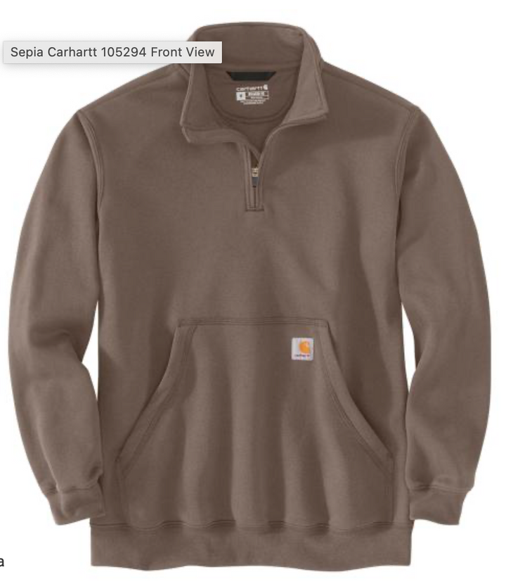 105294 Loose Fit Midweight Quarter-Zip Mock-Neck Sweatshirt