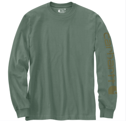 LOOSE FIT HEAVYWEIGHT LONG-SLEEVE LOGO SLEEVE GRAPHIC T-SHIRT