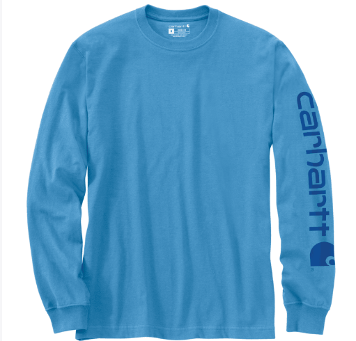 LOOSE FIT HEAVYWEIGHT LONG-SLEEVE LOGO SLEEVE GRAPHIC T-SHIRT