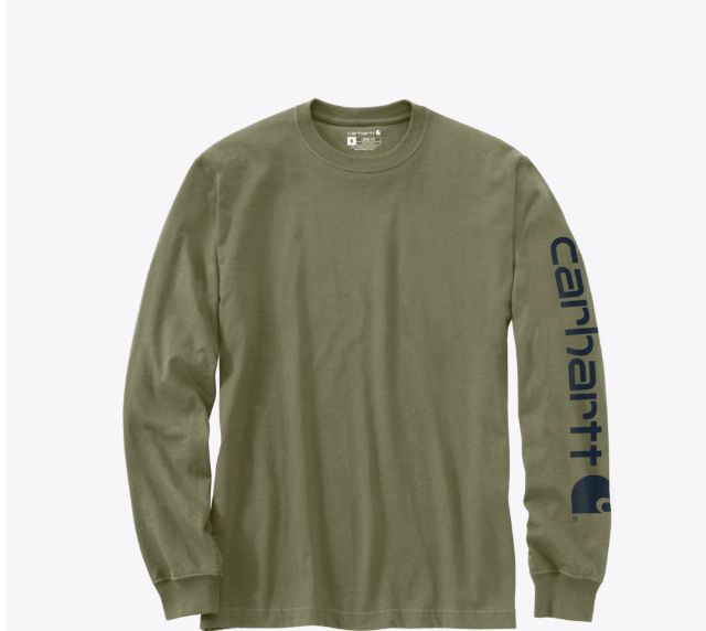 LOOSE FIT HEAVYWEIGHT LONG-SLEEVE LOGO SLEEVE GRAPHIC T-SHIRT