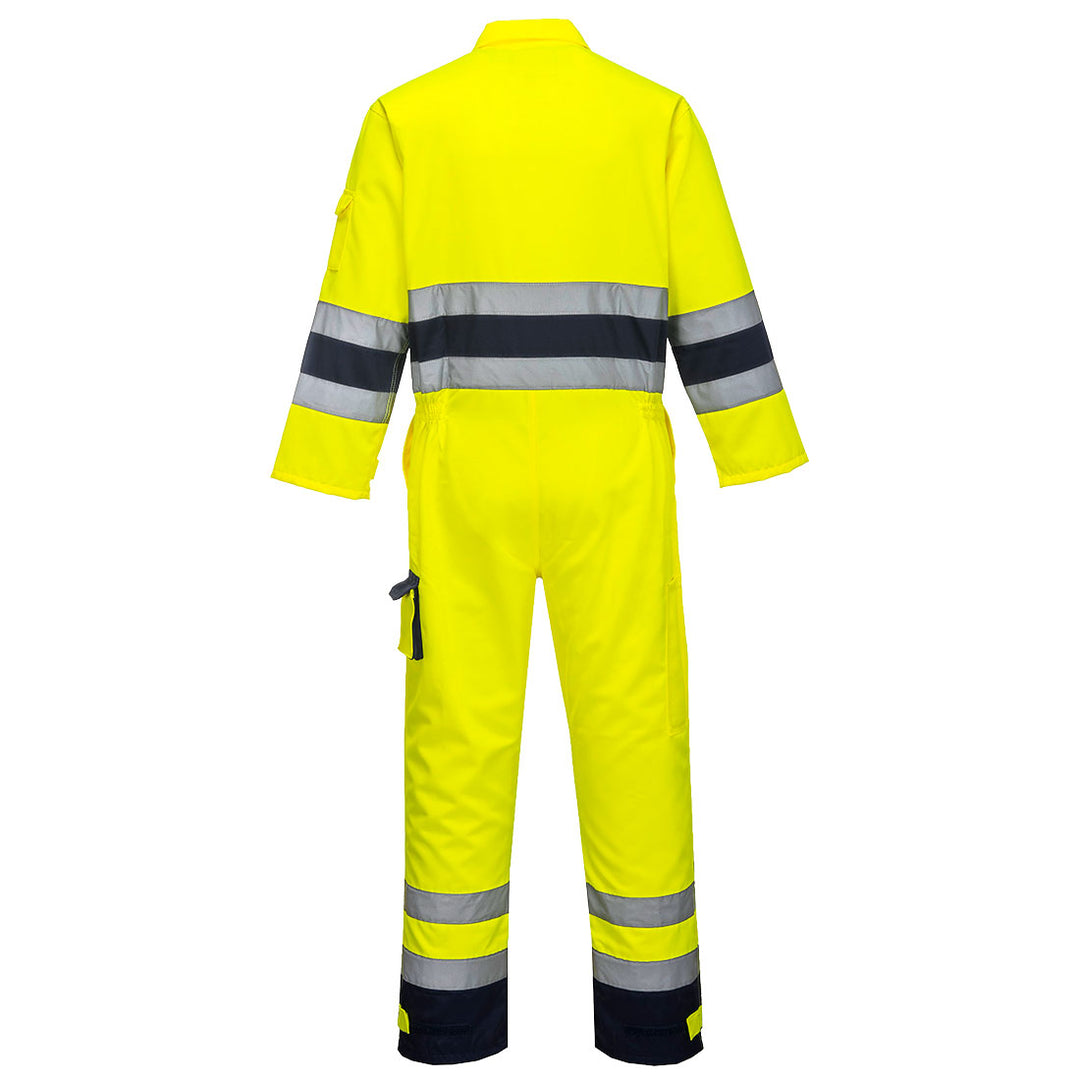 TX55 - Nantes Hi-Vis Contrast Work Coverall Yellow/Navy