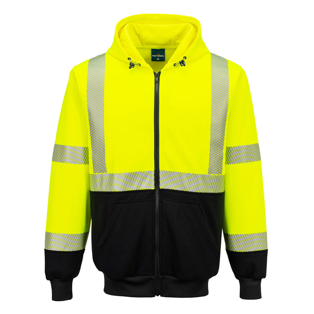 Hi-Vis Contrast Segmented Tape Zipped Hoodie