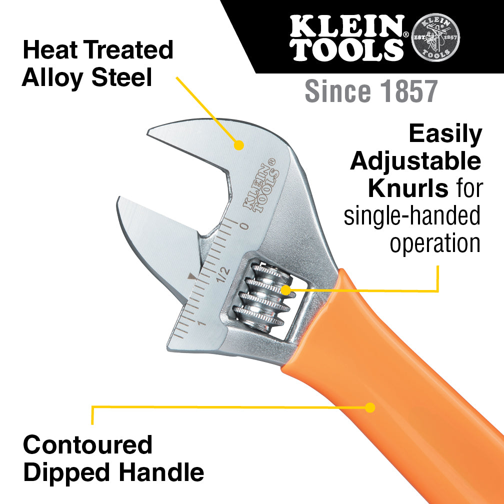 Extra-Capacity Adjustable Wrench, 10-Inch
