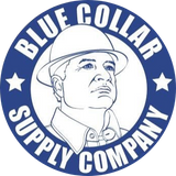 Logo of Blue Collar Supply Company with a person wearing a hard hat.