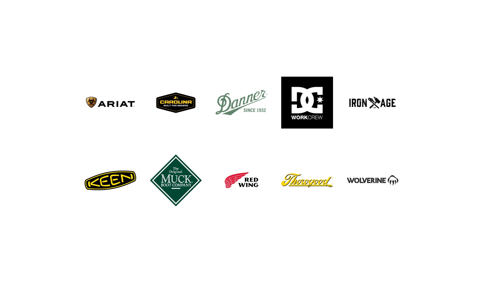 Collection of various brand logos on a white background