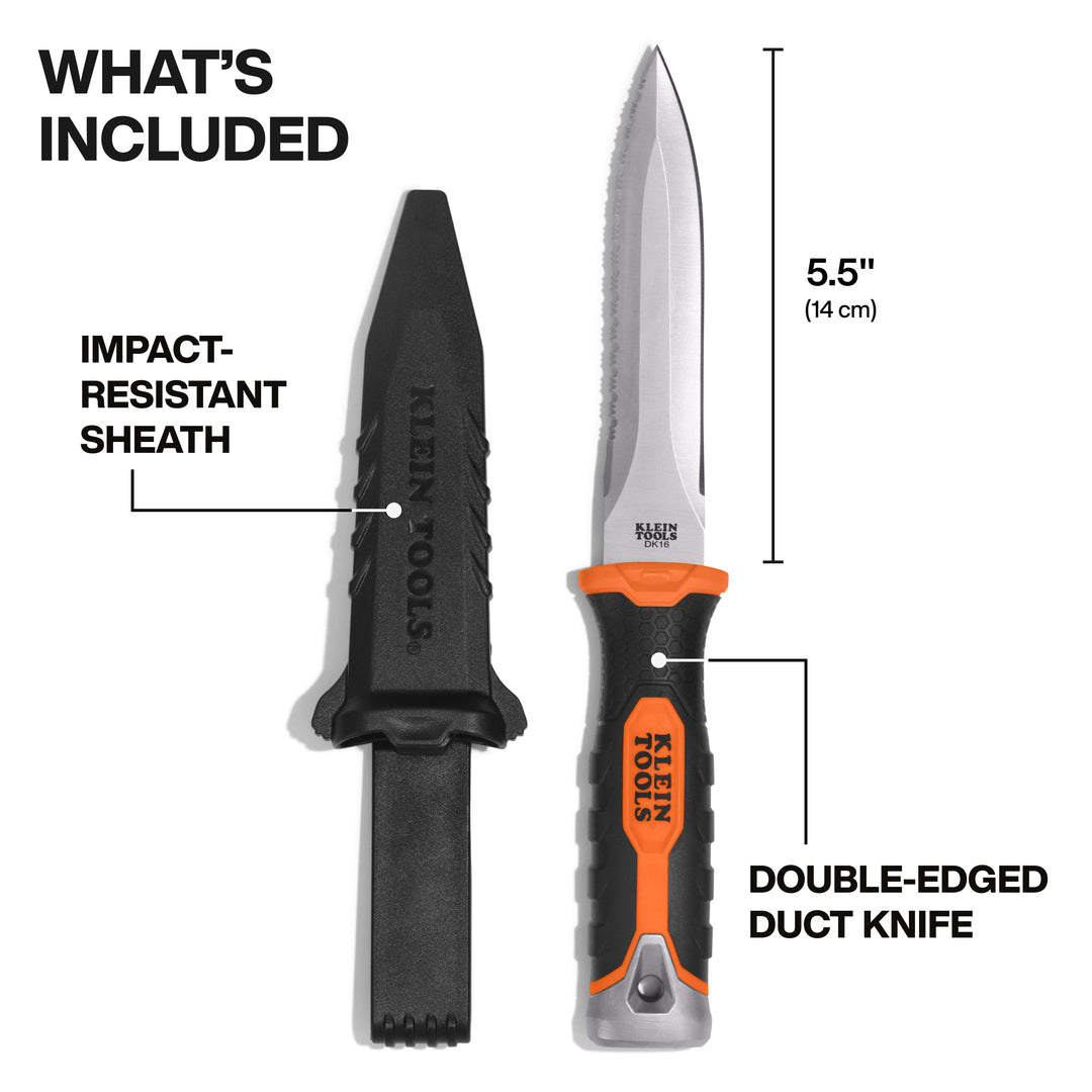 Double-Edged Duct Knife, 5-1/2-Inch