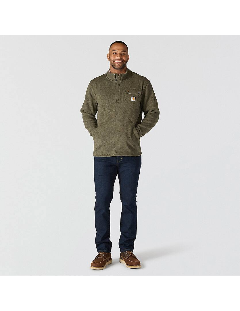 106378 Relaxed Fit Midweight Quarter-Zip Pocket Sweater Fleece