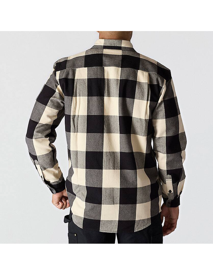 107013 Loose Fit Heavyweight Flannel Long-Sleeve Plaid Shirt
