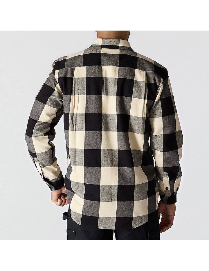 107013 Loose Fit Heavyweight Flannel Long-Sleeve Plaid Shirt
