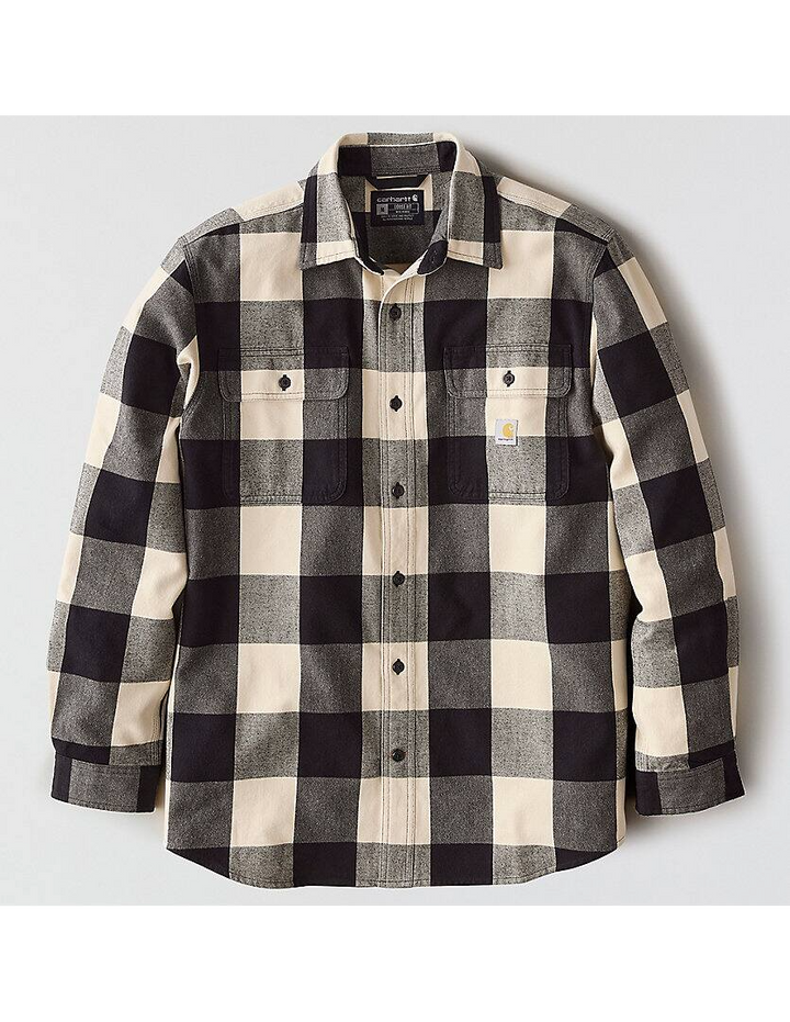 107013 Loose Fit Heavyweight Flannel Long-Sleeve Plaid Shirt