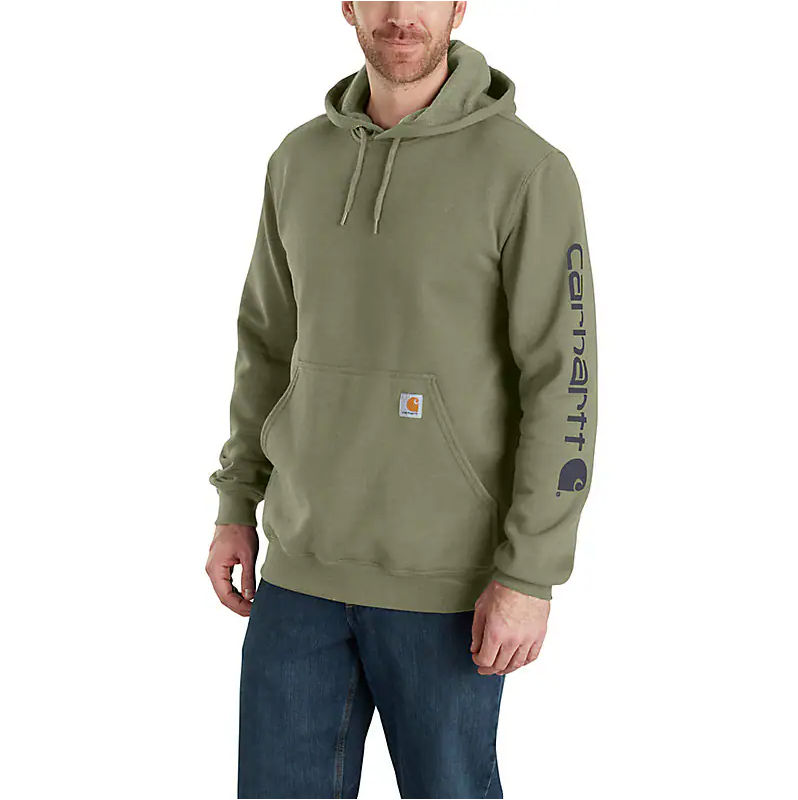 K288 LOOSE FIT MIDWEIGHT LOGO SLEEVE GRAPHIC HOODIE – Blue
