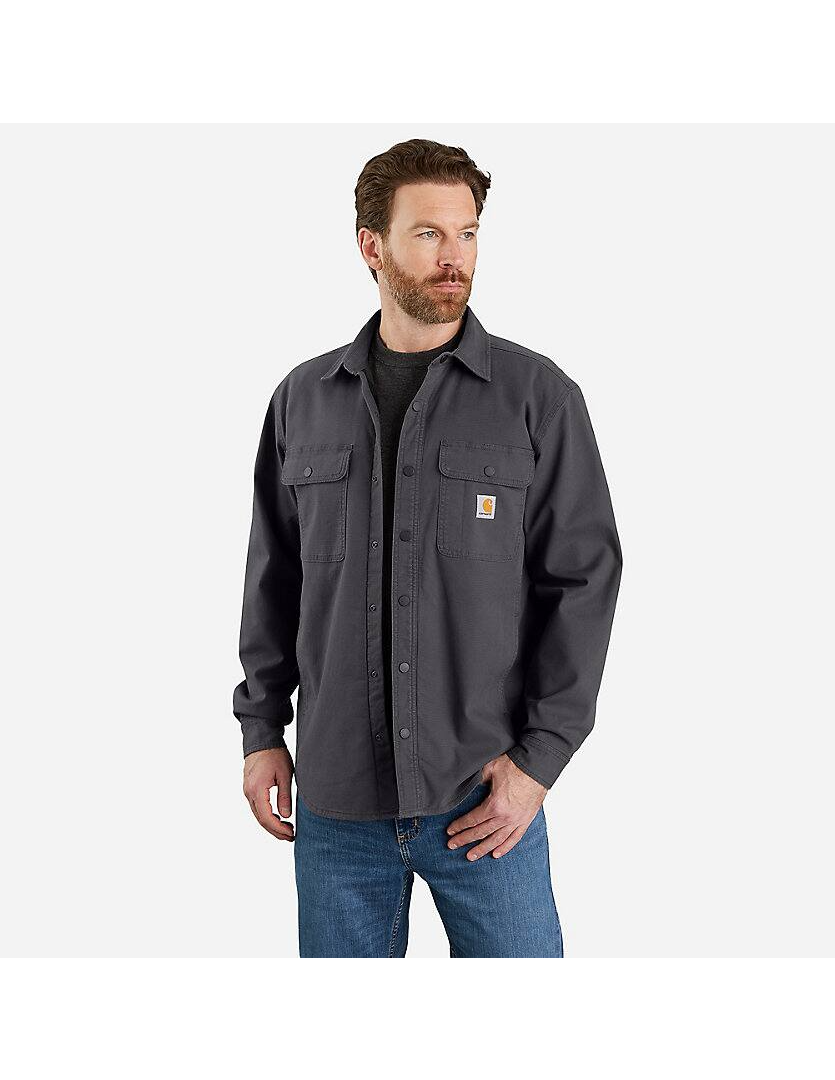 105419 RUGGED FLEX® RELAXED FIT CANVAS FLEECE-LINED SHIRT JAC