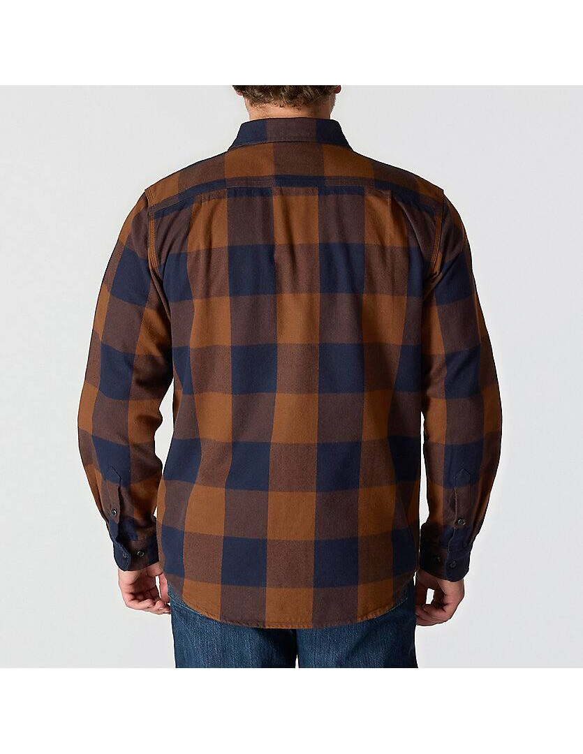 107013 Loose Fit Heavyweight Flannel Long-Sleeve Plaid Shirt