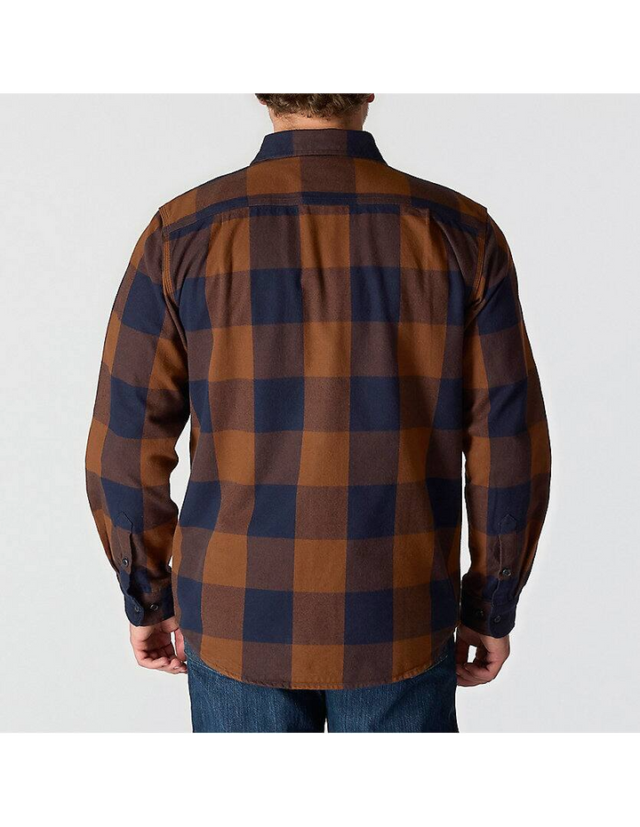 107013 Loose Fit Heavyweight Flannel Long-Sleeve Plaid Shirt