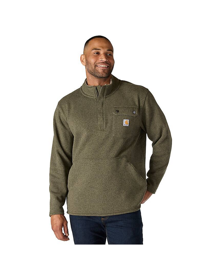 106378 Relaxed Fit Midweight Quarter-Zip Pocket Sweater Fleece
