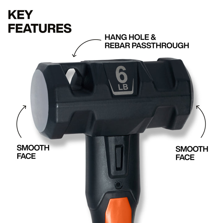 Fiberglass Handle Hammer, 6-Pound