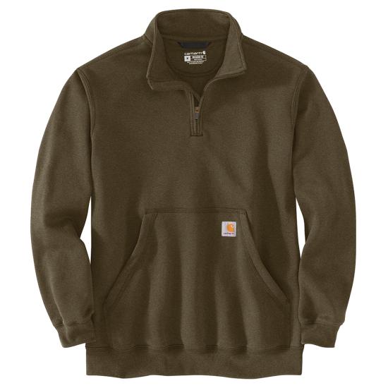 Loose Fit Midweight Quarter-Zip Mock-Neck Sweatshirt