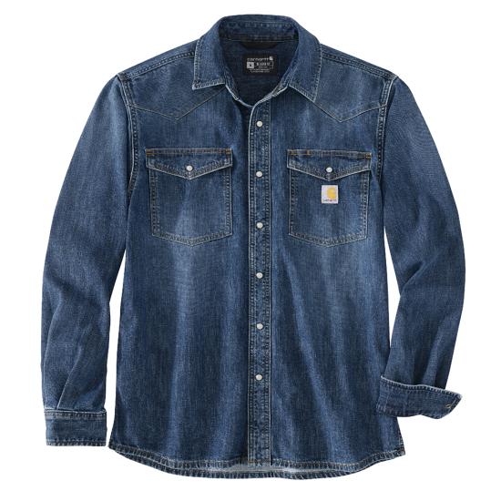 106429 - Montana Relaxed Fit Midweight Denim Long-Sleeve Snap Front Shirt